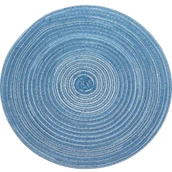 Placemats-Krumble Placemat rond - Blauw/grijs - Set van 8