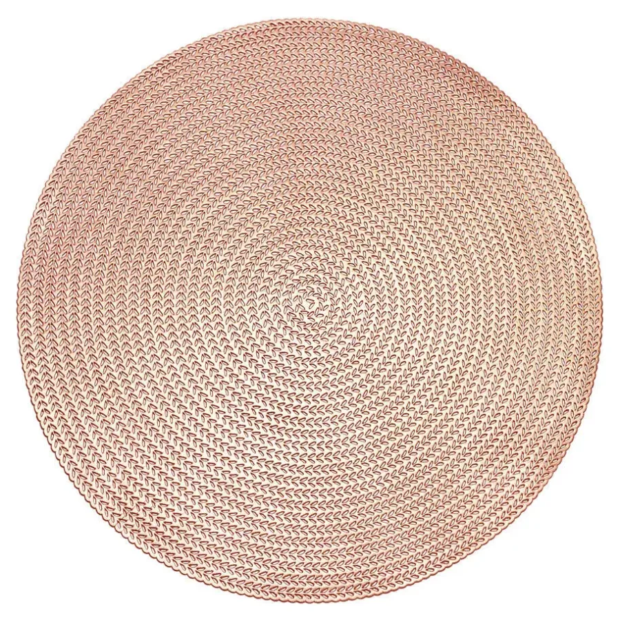 Krumble Placemat rond - PVC - Rosegoud - Set van 4