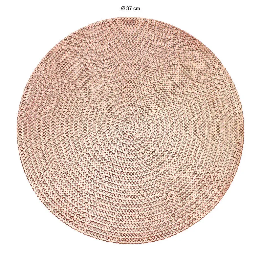 Krumble Placemat rond - PVC - Rosegoud - Set van 4