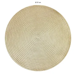 Krumble Placemat rond - PVC - Goud - Set van 2