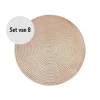 Placemats-Krumble Placemat rond - PVC - Rosegoud - Set van 8