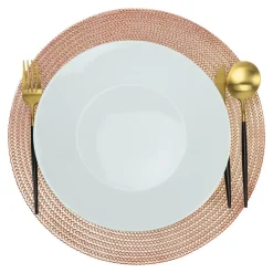 Placemats-Krumble Placemat rond - PVC - Rosegoud - Set van 8