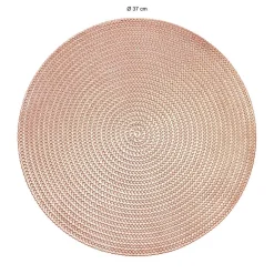Krumble Placemat rond - PVC - Rosegoud - Set van 6