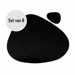 Placemats-Krumble Placemat set design - 8 stuks - Zwart