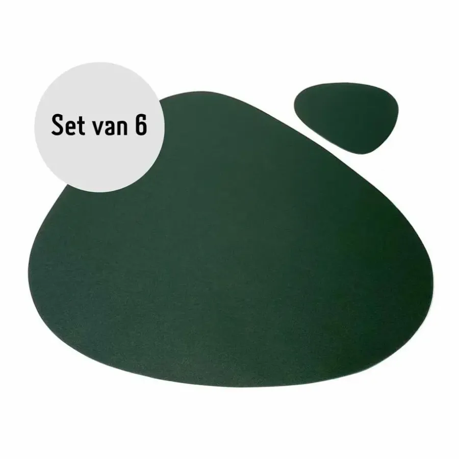 Placemats-Krumble Placemat set design - 6 stuks - Groen