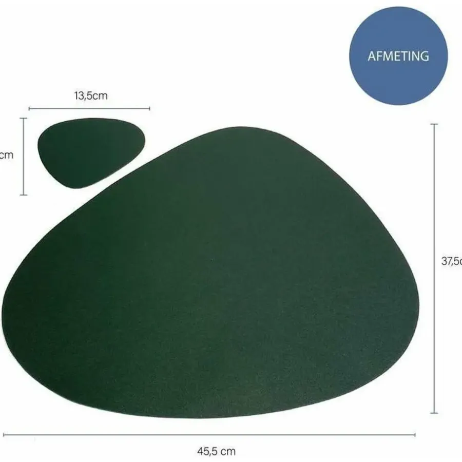 Placemats-Krumble Placemat set design - 6 stuks - Groen