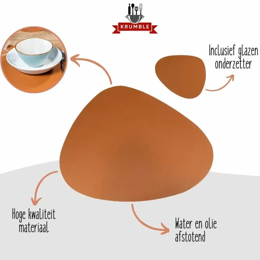 Placemats-Krumble Placemat set design - 2 stuks - Bruin