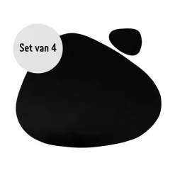 Placemats-Krumble Placemat set design - 4 stuks - Zwart