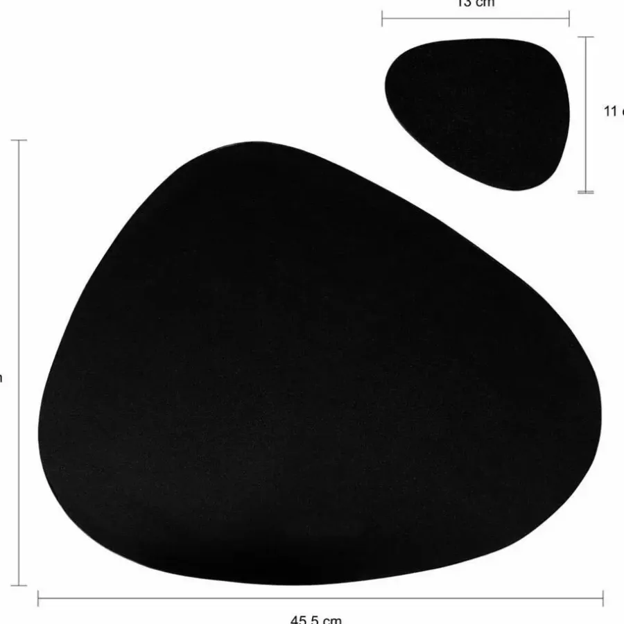Placemats-Krumble Placemat set design - 4 stuks - Zwart