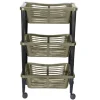 H&S Collection Kunststof keuken/badkamer trolley met manden - 40 x 30 x 60 cm - taupe