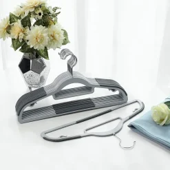 Kledingopbergers-ACAZA Kunststof kledinghangers - antislip - draaibare haak - 30 stuks - grijs