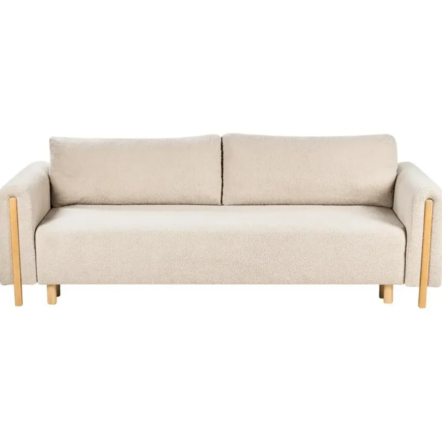 Slaapbanken|Slaapbanken-Leen Bakker KVAM - Slaapbank 3-zits opbergruimte - Beige - Bouclé