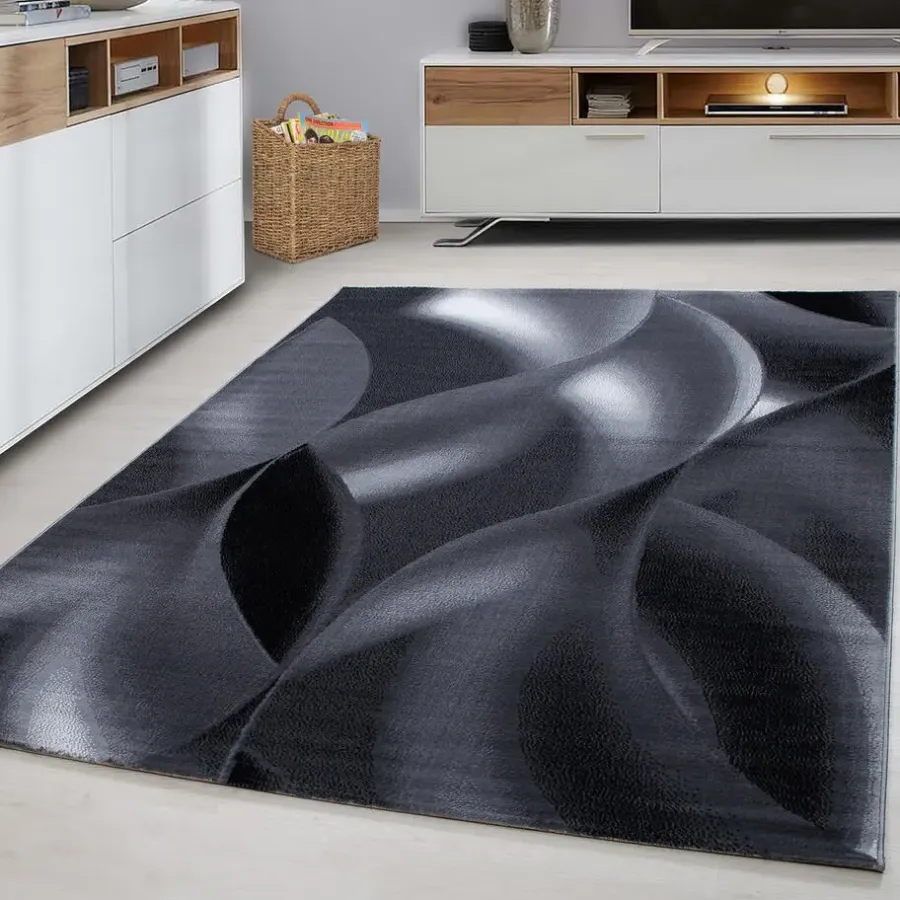 Laagpolige Vloerkleden-Muratap Laagpolig Vloerkleed Plus - Grijs Zwart - 160x230 cm - Tapijt Woonkamer
