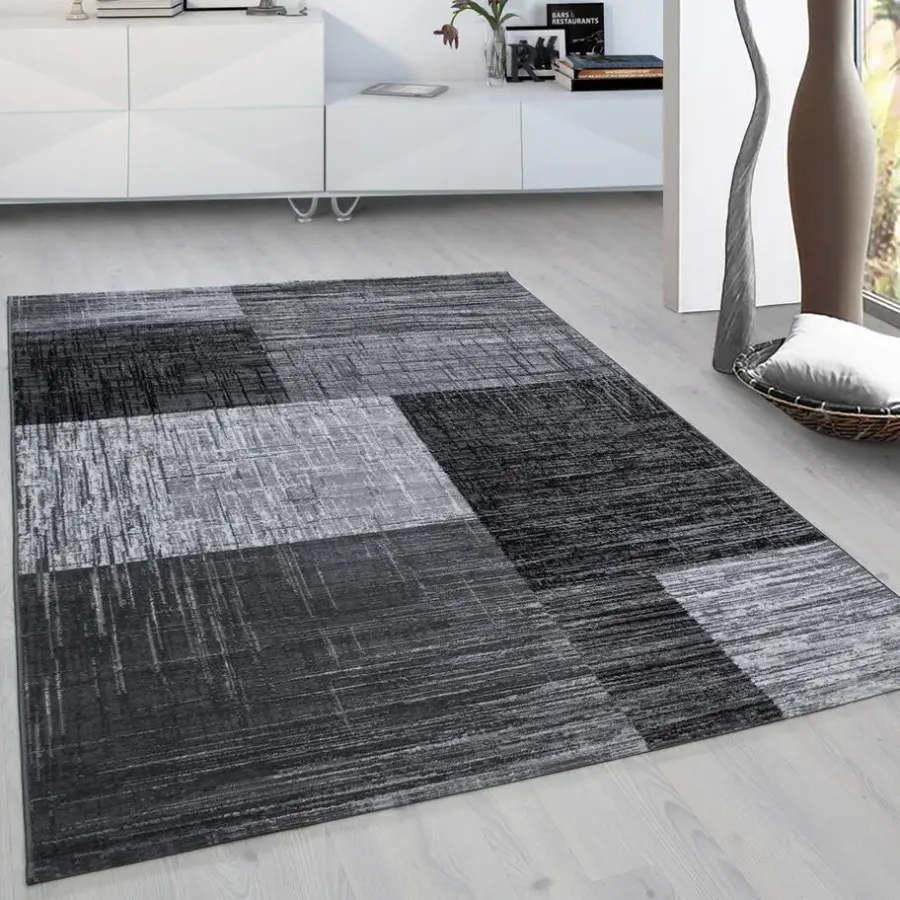 Muratap Laagpolig Vloerkleed Plus - Grijs Zwart - 240x340 cm - Tapijt Woonkamer