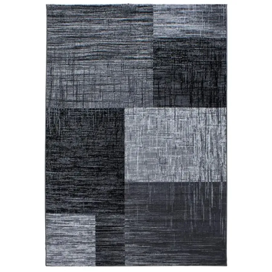 Laagpolige Vloerkleden-Muratap Laagpolig Vloerkleed Plus - Grijs Zwart - 160x230 cm - Tapijt Woonkamer