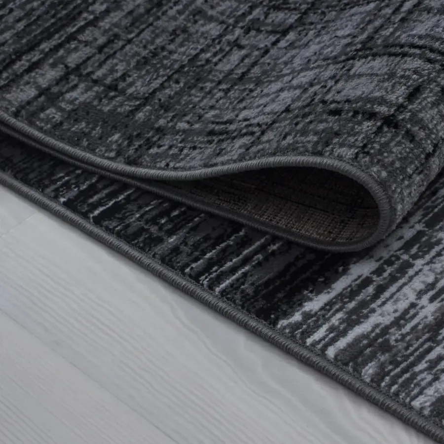 Laagpolige Vloerkleden-Muratap Laagpolig Vloerkleed Plus - Grijs Zwart - 160x230 cm - Tapijt Woonkamer