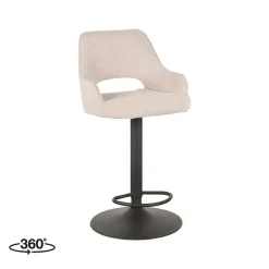 Barkrukken-LABEL51 Barkruk Fer - Naturel - Boucle - 47 x 45cm - set van 2