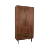 LABEL51 Bergkast Rio - Espresso - Mangohout - 2-Deurs - 200 cm