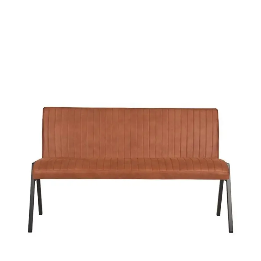 LABEL51 Eetkamerbank Matz - Cognac - Microfiber - 145 cm