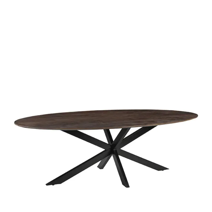 Ovale Eettafels-LABEL51 Eettafel James Ovaal Espresso 240cm