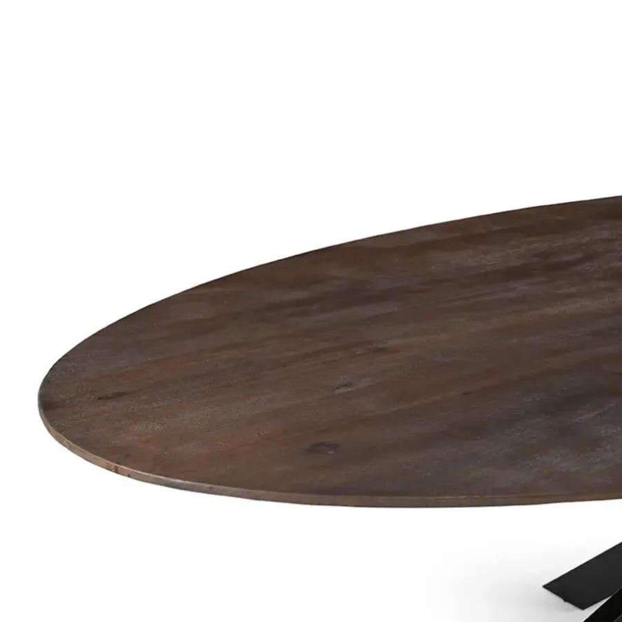 Ovale Eettafels-LABEL51 Eettafel James Ovaal Espresso 240cm