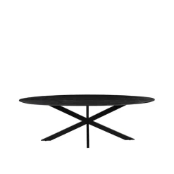 Ovale Eettafels-LABEL51 Eettafel James Ovaal Zwart 210cm