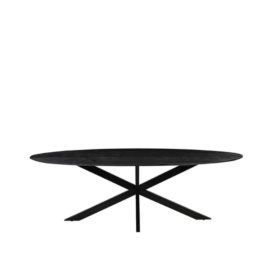 Ovale Eettafels-LABEL51 Eettafel James Ovaal Zwart 210cm