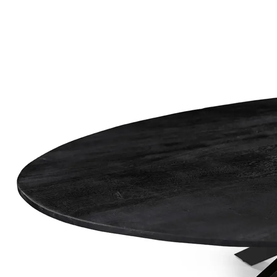 Ovale Eettafels-LABEL51 Eettafel James Ovaal Zwart 210cm