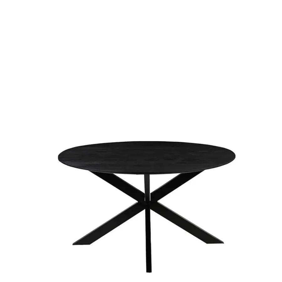 Ronde Eettafels-LABEL51 Eettafel Otis Zwart Mangohout Ø140cm