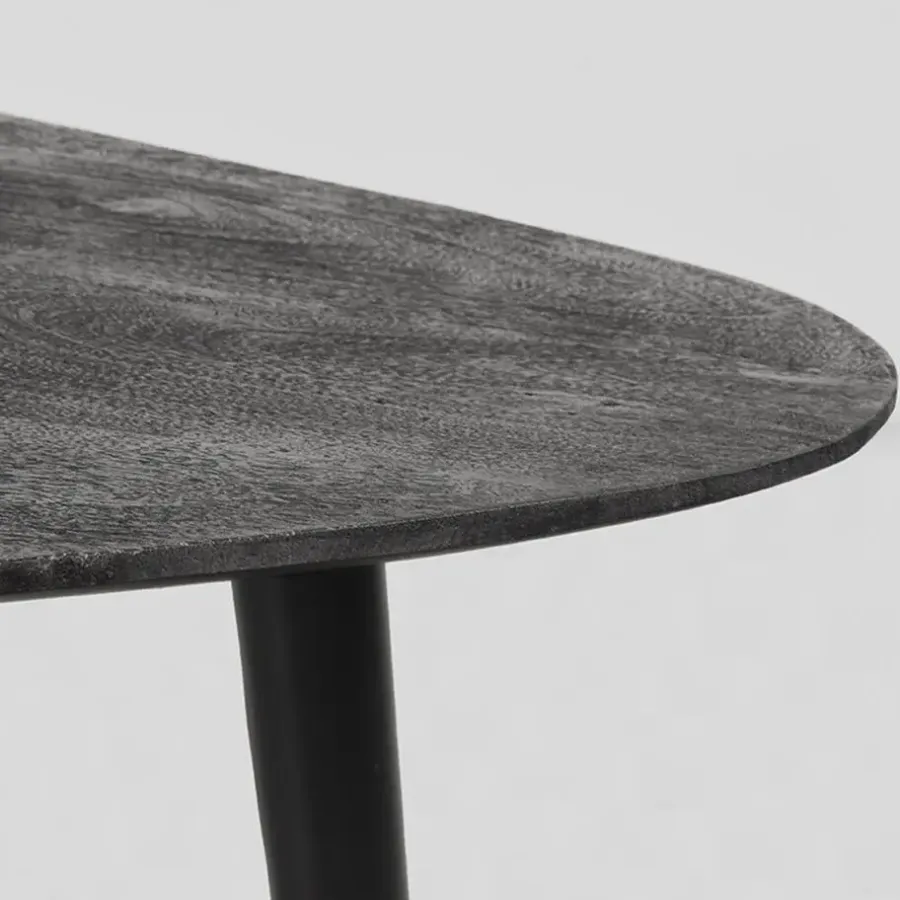 LABEL51 Salontafel Rock 110x64x39 cm - Zwart - Mangohout - Set van 2