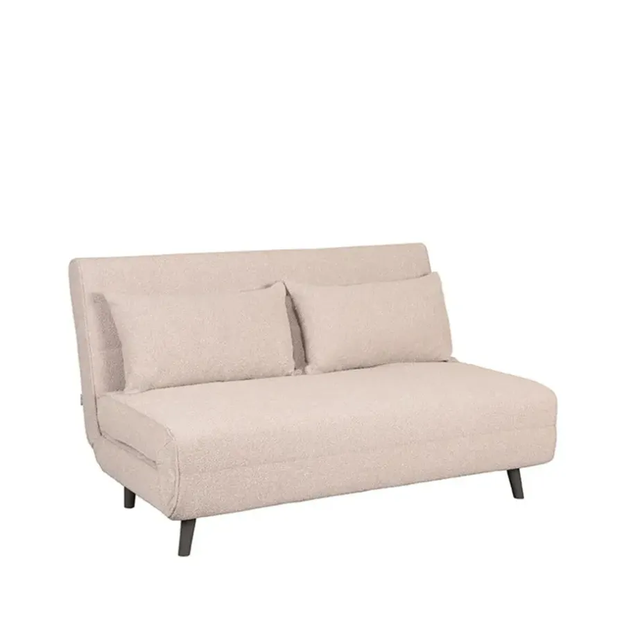 Slaapbanken|Slaapbanken-LABEL51 Slaapbank Double Bouclé Naturel/Zwart