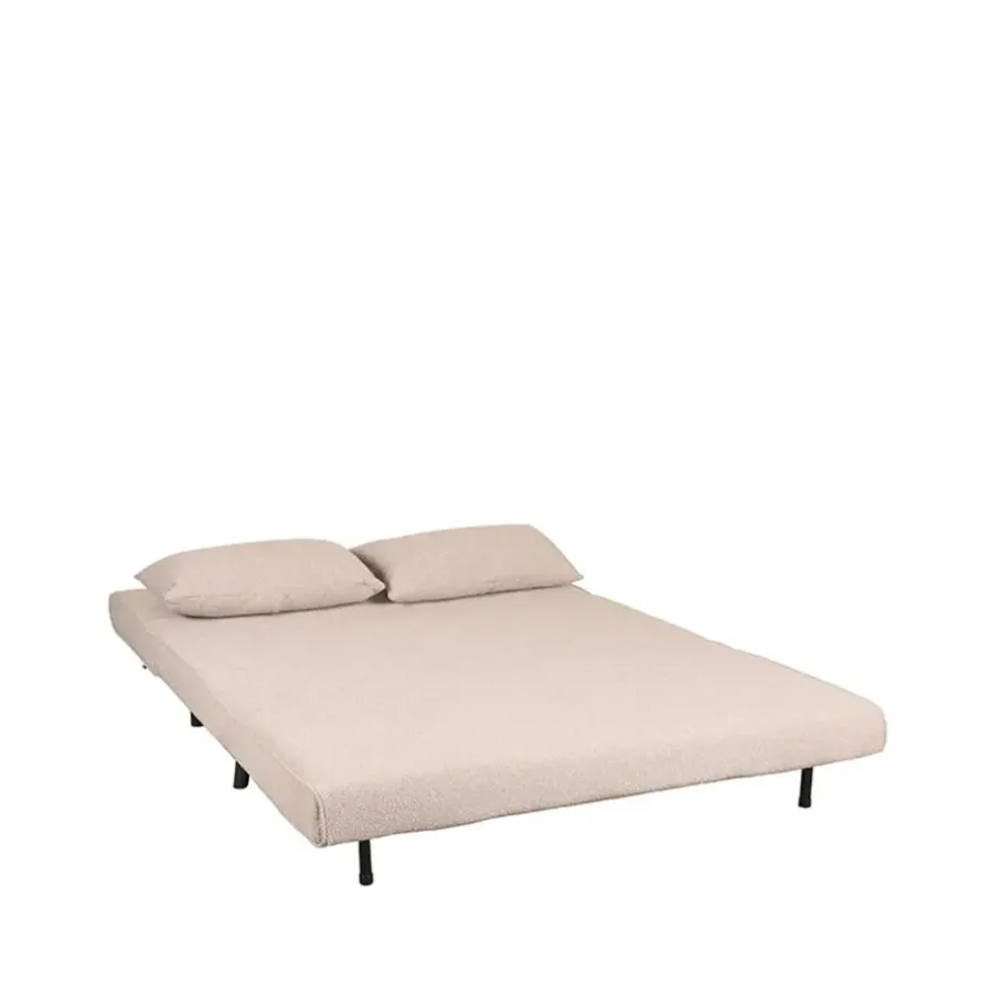 Slaapbanken|Slaapbanken-LABEL51 Slaapbank Double Bouclé Naturel/Zwart