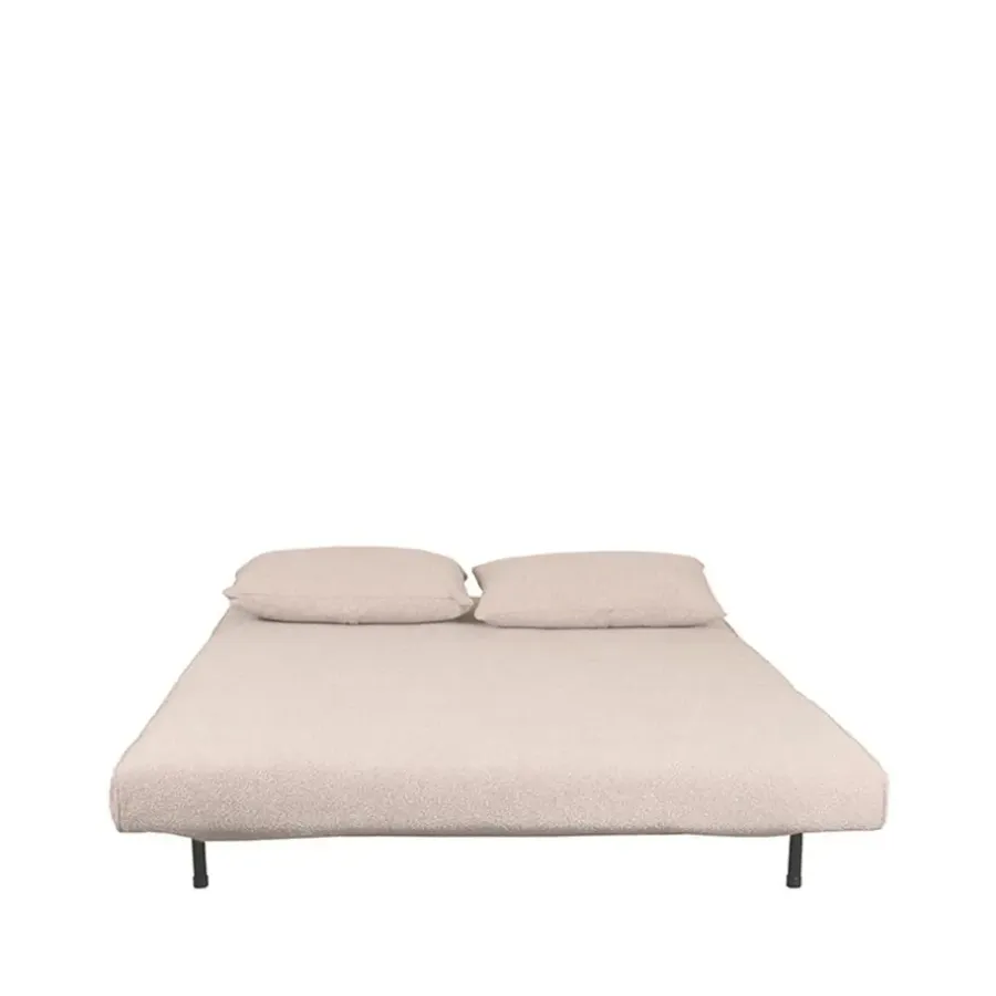 Slaapbanken|Slaapbanken-LABEL51 Slaapbank Double Bouclé Naturel/Zwart