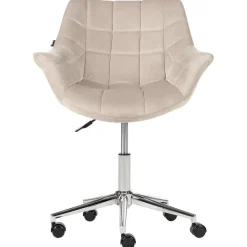 Leen Bakker LABELLE - Bureaustoel - Beige - Fluweel