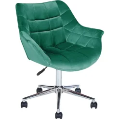 Bureaustoelen|Bureaustoelen-Beliani LABELLE - Bureaustoel - Groen - Fluweel