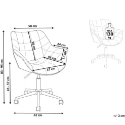 Bureaustoelen|Bureaustoelen-Beliani LABELLE - Bureaustoel - Roze - Fluweel