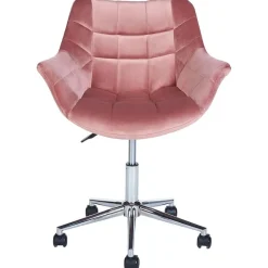 Bureaustoelen|Bureaustoelen-Beliani LABELLE - Bureaustoel - Roze - Fluweel