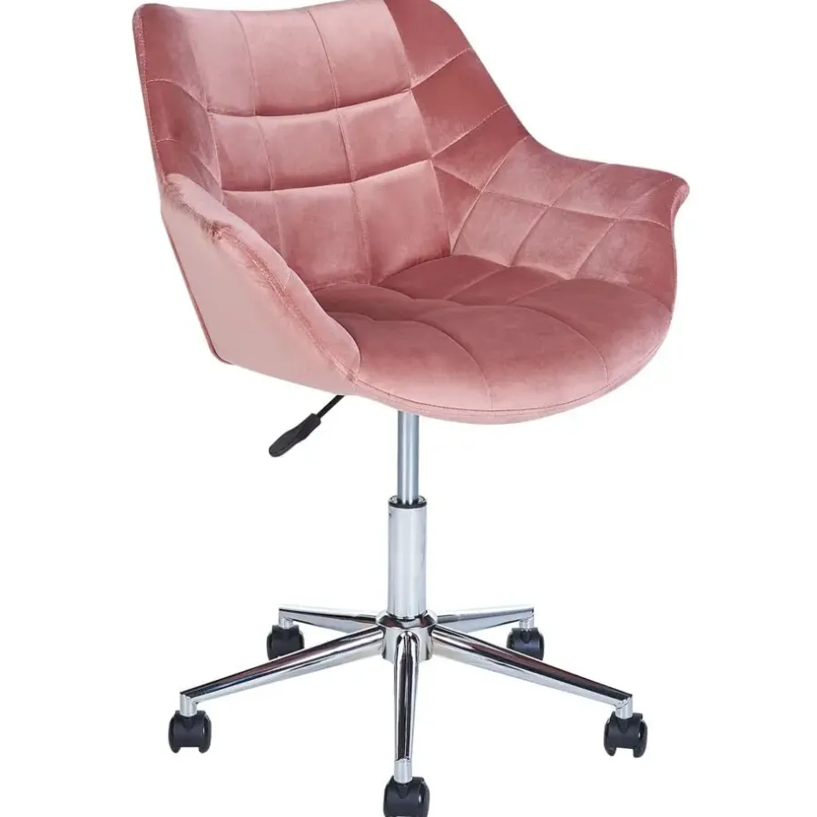 Bureaustoelen|Bureaustoelen-Beliani LABELLE - Bureaustoel - Roze - Fluweel