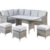 Loungesets-Beliani LACONA - Loungeset 9-zits - Grijs - Kunstrotan