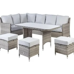 Loungesets-Beliani LACONA - Loungeset 9-zits - Grijs - Kunstrotan
