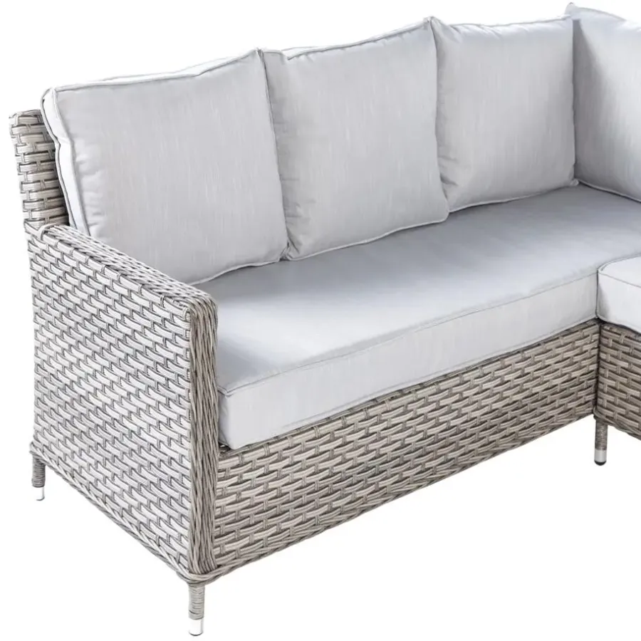 Loungesets-Beliani LACONA - Loungeset 9-zits - Grijs - Kunstrotan