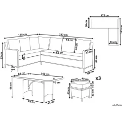 Loungesets-Beliani LACONA - Loungeset 9-zits - Grijs - Kunstrotan
