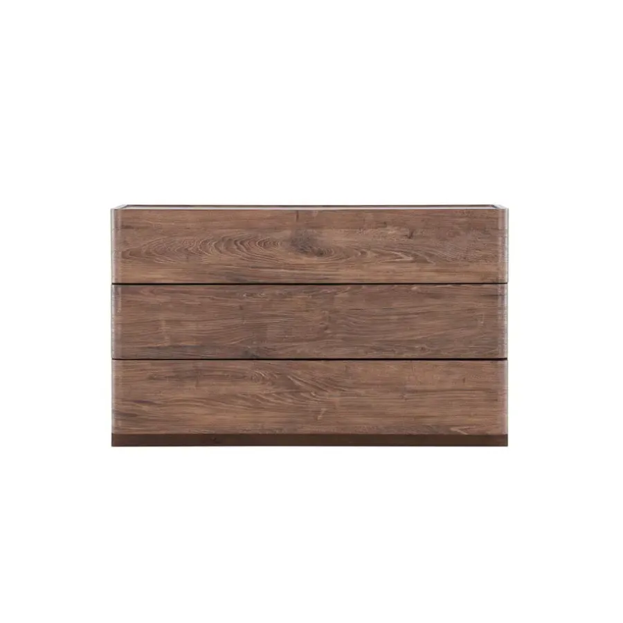 Ladekasten|Ladekasten-Fjôrd Ladekast 3 Lades - Donkerbruin MDF - 100x48x60cm - Noble