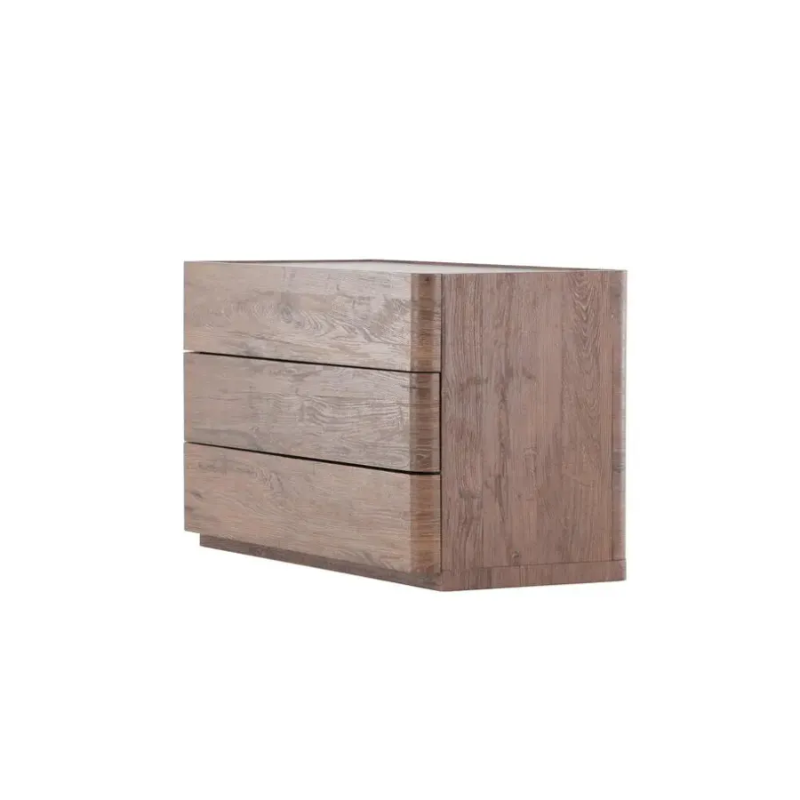 Ladekasten|Ladekasten-Fjôrd Ladekast 3 Lades - Donkerbruin MDF - 100x48x60cm - Noble