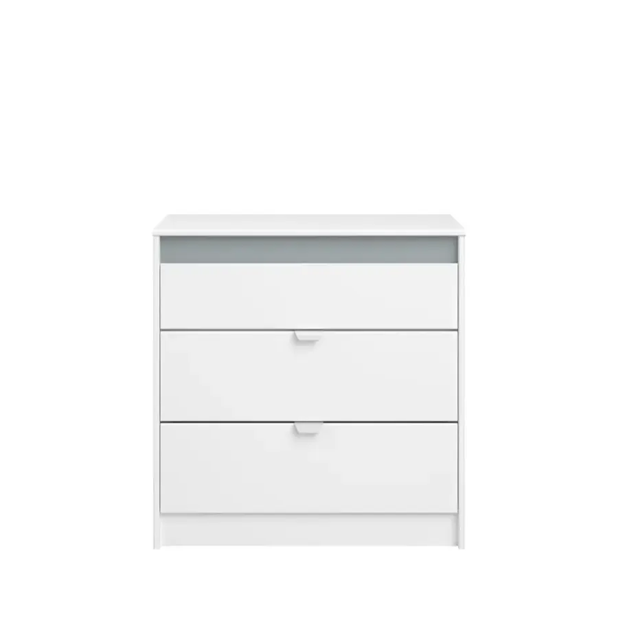 Leen Bakker Ladekast Bobby - wit - 80x78,5x40,5 cm