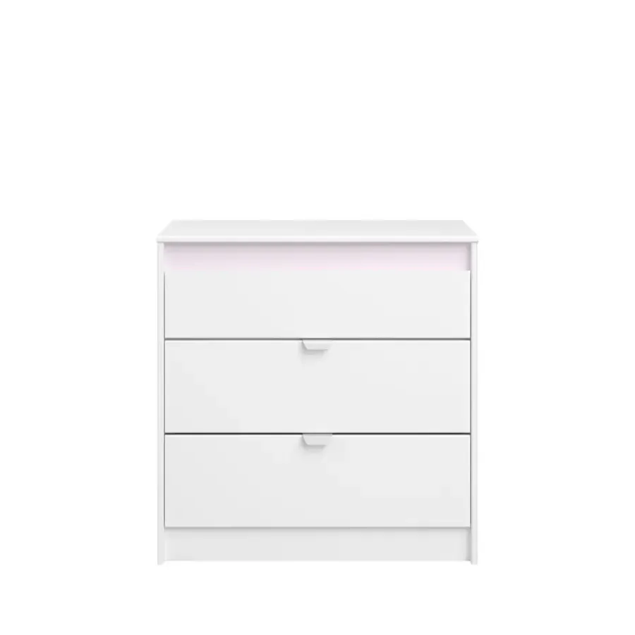 Leen Bakker Ladekast Bobby - wit - 80x78,5x40,5 cm