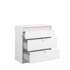 Leen Bakker Ladekast Bobby - wit - 80x78,5x40,5 cm