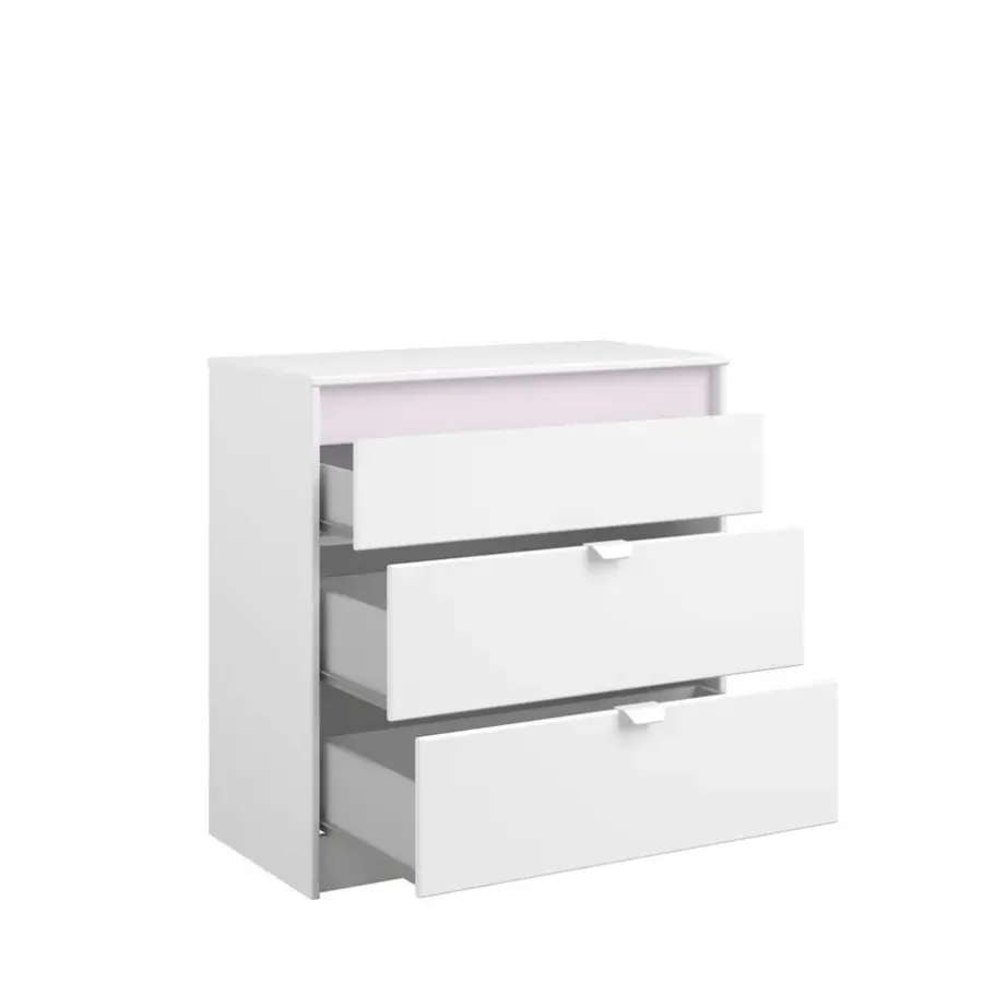 Leen Bakker Ladekast Bobby - wit - 80x78,5x40,5 cm