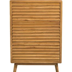 Leen Bakker Ladekast Cinta 3 lades - naturel - 70x40x102 cm
