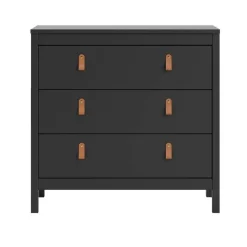 Leen Bakker Ladekast Madeira - zwart - 80x82x38 cm